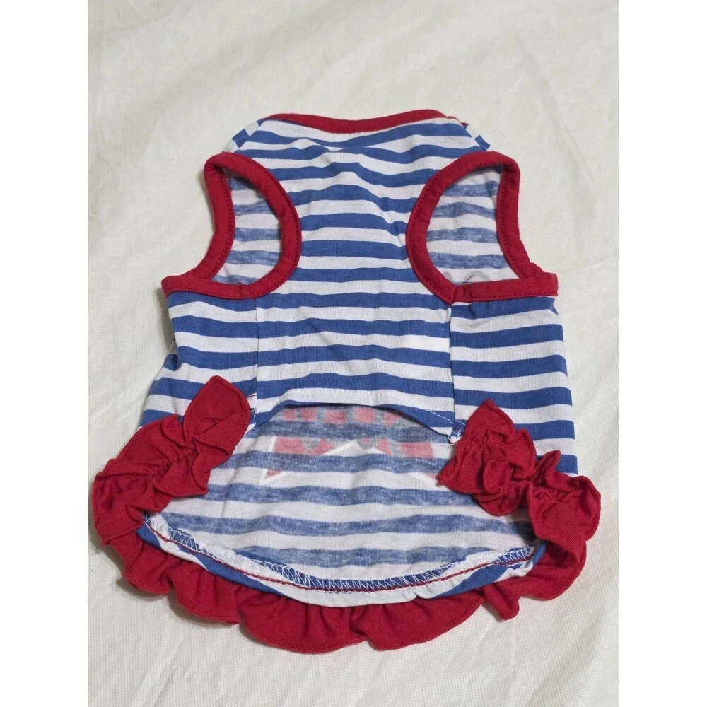Simply Wag 'Mommy's Little Star Red\White\Blue Dog Dress Size Small